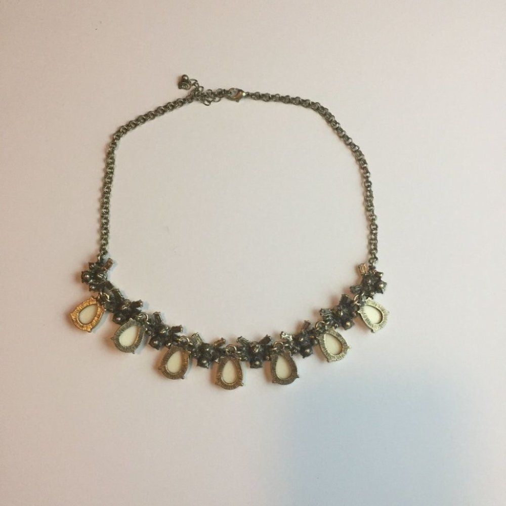 Cluster Cubic Tear Drop Statement Necklace - image 5